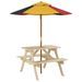 Table de pique-nique pour 4 enfants avec parasol bois de sapin - Photo n°5