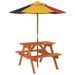 Table de pique-nique pour 4 enfants avec parasol bois de sapin - Photo n°5