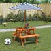 Table de pique-nique pour 4 enfants avec parasol bois de sapin - Photo n°1