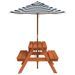 Table de pique-nique pour 4 enfants avec parasol bois de sapin - Photo n°4