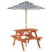 Table de pique-nique pour 4 enfants avec parasol bois de sapin - Photo n°5