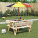 Table de pique-nique pour 4 enfants avec parasol bois de sapin - Photo n°1