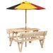 Table de pique-nique pour 4 enfants avec parasol bois de sapin - Photo n°2