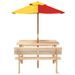 Table de pique-nique pour 4 enfants avec parasol bois de sapin - Photo n°3