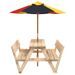 Table de pique-nique pour 4 enfants avec parasol bois de sapin - Photo n°4