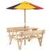 Table de pique-nique pour 4 enfants avec parasol bois de sapin - Photo n°5