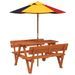 Table de pique-nique pour 4 enfants avec parasol bois de sapin - Photo n°2