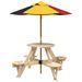 Table de pique-nique pour 4 enfants avec parasol rond sapin - Photo n°2