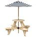 Table de pique-nique pour 4 enfants avec parasol rond sapin - Photo n°2