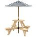 Table de pique-nique pour 4 enfants avec parasol rond sapin - Photo n°5