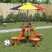 Table de pique-nique pour 4 enfants avec parasol rond sapin - Photo n°1