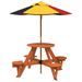 Table de pique-nique pour 4 enfants avec parasol rond sapin - Photo n°2