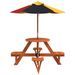 Table de pique-nique pour 4 enfants avec parasol rond sapin - Photo n°4