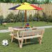 Table de pique-nique pour 4 enfants avec trou de parasol sapin - Photo n°3