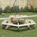 Table de pique-nique pour 6 enfants avec bancs hexagonal sapin - Photo n°1