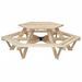 Table de pique-nique pour 6 enfants avec bancs hexagonal sapin - Photo n°4