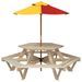 Table de pique-nique pour 6 enfants avec parasol hexagone sapin - Photo n°3