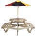 Table de pique-nique pour 6 enfants avec parasol hexagone sapin - Photo n°4