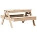 Table de pique-nique pour enfants 88x97x52cm bois massif de pin - Photo n°6