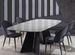 Table de repas design en céramique de marbre blanc de Carrare et pieds métal noir Empereur - Photo n°1