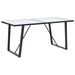 Table de salle à manger Blanc 160x80x75 cm Verre trempé - Photo n°1