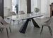 Table design 180 cm céramique marbre blanc et pieds métal noir Kylane - Photo n°1