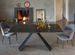 Table design 180 cm céramique marron marbre et pieds métal noir Kylane - Photo n°1