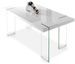Table design blanc laqué et pieds verre trempé Orika 180 cm - Photo n°4