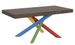 Table design bois marron et pieds entrelacés multicouleurs 180 cm Artemis - Photo n°1