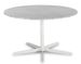 Table design ronde marbre et pied métal blanc D 125 cm - Photo n°1