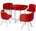 Table et 4 chaises Mosaic 90 Rouge - Photo n°2