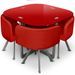 Table et 4 chaises Mosaic 90 Rouge - Photo n°1