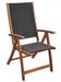Table et 6 chaises de jardin acacia foncé et tissu noir Noiro - Photo n°5