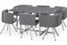 Table et 6 chaises verre gris et pieds métal chromé Mozza - Photo n°1
