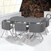 Table et 6 chaises verre gris et pieds métal chromé Mozza - Photo n°2