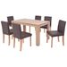 Table et chaises 7 pcs Cuir synthétique Chêne Marron - Photo n°2