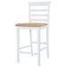 Table et chaises de bar 3 pcs Bois massif Marron et blanc - Photo n°6
