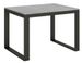 Table extensible 120 à 224 cm gris béton et métal anthracite Likro - Photo n°1