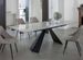 Table extensible 160/240 cm céramique blanc marbre brillant et pieds métal noir Kylane - Photo n°1