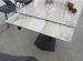 Table extensible 160/240 cm céramique blanc marbre brillant et pieds métal noir Kylane - Photo n°2