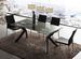 Table extensible 160/240 cm pieds laqué noir et plateau verre trempé Kiota - Photo n°1