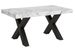 Table extensible 4 à 10 places L 130 à 234 cm effet marbre blanc et pieds métal gris foncé Tsara - Photo n°1