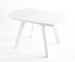 Table extensible 4 à 6 personnes verre teinté blanc et pieds métal blanc Arlan L 130 à 160 cm - Photo n°7