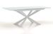 Table extensible 6 à 10 personnes L 160 à 200 cm verre laqué blanc et pieds métal blanc Okebi - Photo n°2
