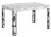 Table extensible 6 à 10 places L 130 à 234 cm effet marbre blanc et pieds métal gris foncé Gisa - Photo n°1