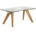 Table extensible 6 à 10 places L 160 à 240 cm verre et pieds frêne massif clair Mouta - Photo n°1