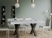Table extensible 6 à 12 places L 160 à 264 cm blanc et pieds métal gris foncé Fario - Photo n°2