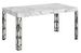 Table extensible 6 à 12 places L 160 à 264 cm effet marbre blanc et pieds métal gris foncé Gisa - Photo n°1