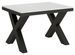 Table extensible 6 à 16 places L 120 à 380 cm bois blanc et cadre métal gris foncé Tsara - Photo n°1