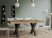 Table extensible 6 à 20 places L 160 à 420 cm bois clair et pieds métal gris foncé Fario - Photo n°2